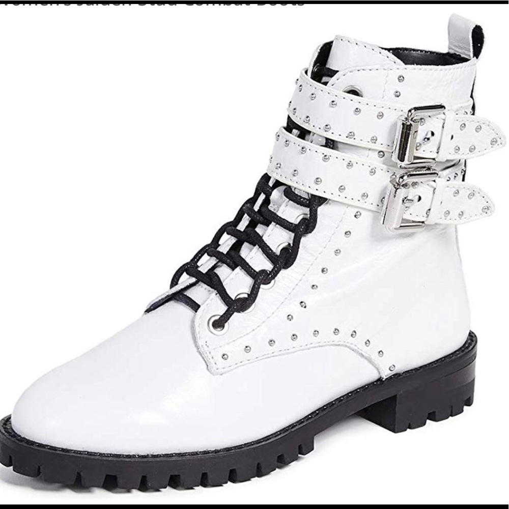 Rebecca Minkoff white combat boots